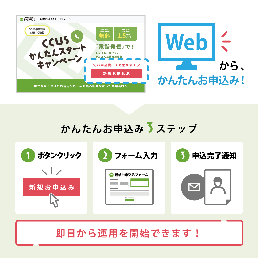 CCUSかんたんスタートキャンペーンはお申し込み即日から運用を開始できます！